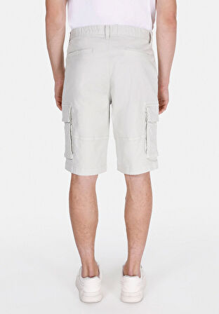 Regular Fit Orta Bel Düz Erkek Taş Şort