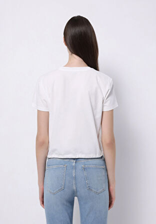 Regular Fit   Kadın Beyaz Kısa Kol Tişört
