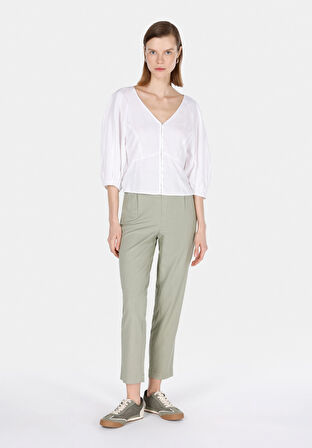 Slim Fit   Kadın Beyaz  Gömlek