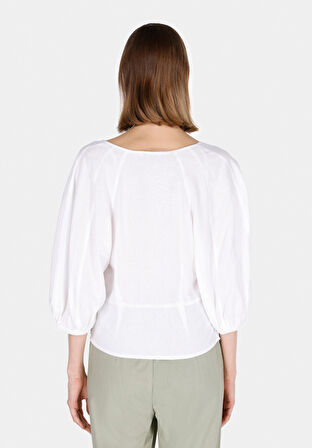 Slim Fit   Kadın Beyaz  Gömlek