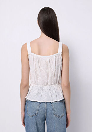 Slim Fit   Kadın Ekru  Gömlek