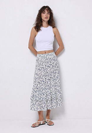 Maxi Length Baskılı  Kadın Çok Renkli Etek