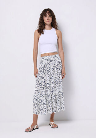 Maxi Length Baskılı  Kadın Çok Renkli Etek