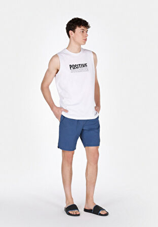 Slim Fit Düz Erkek Lacivert Deniz Şortu