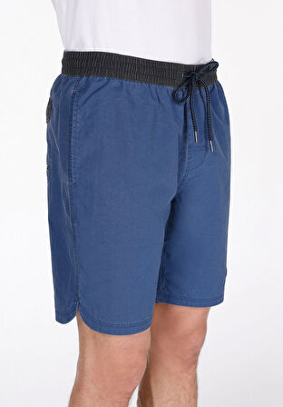 Slim Fit Düz Erkek Lacivert Deniz Şortu