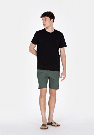 Slim Fit Düz Erkek Yeşil Deniz Şortu