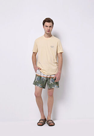 Regular Fit Baskılı Erkek Çok Renkli Deniz Şortu