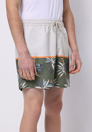 Regular Fit Baskılı Erkek Çok Renkli Deniz Şortu