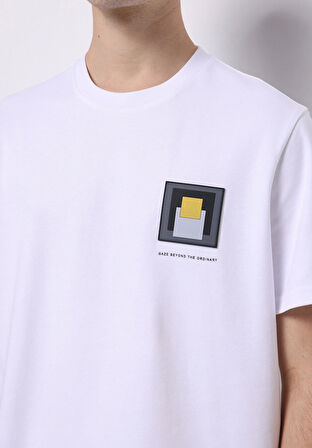 Regular Fit Yuvarlak Yaka Düz Erkek Beyaz Kısa Kol Tişört