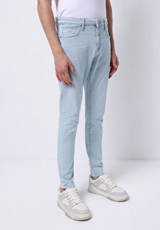 Slim Fit   Erkek İndigo Jean Pantolon