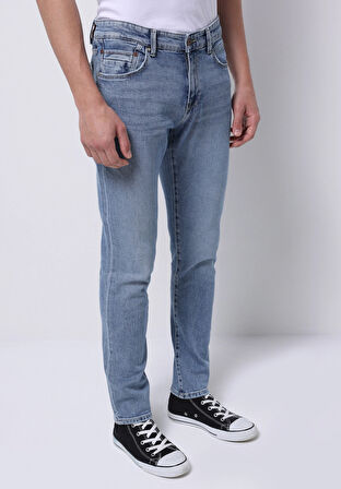 Slim Fit   Erkek İndigo Jean Pantolon