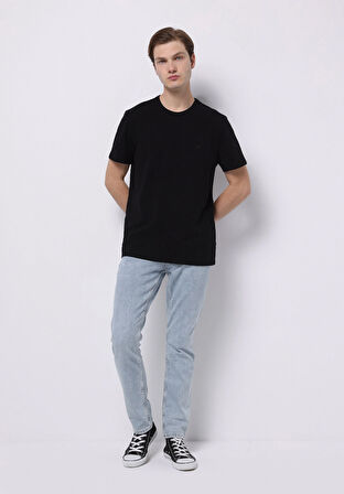 Straight Fit Düşük Bel Düz Paça Erkek İndigo Jean Pantolon