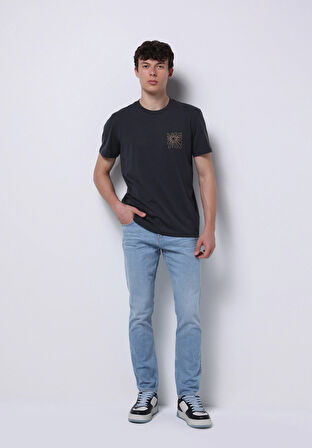 Straight Fit Düşük Bel Düz Paça Erkek İndigo Ecologic Jean Pantolon