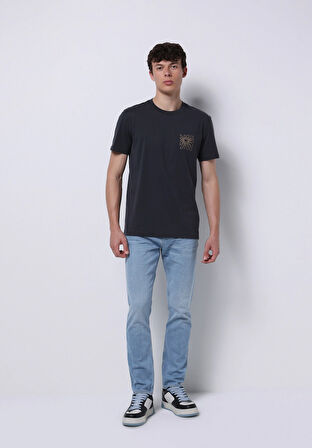 Straight Fit Düşük Bel Düz Paça Erkek İndigo Ecologic Jean Pantolon