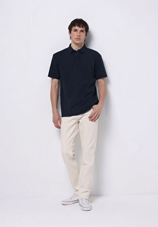 Straight Fit Düşük Bel Düz Paça Erkek Bej Jean Pantolon