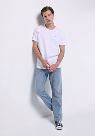 Regular Fit Erkek Pamuklu Light İndigo Denim Jean Pantolon