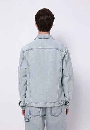 Regular Fit Düğmeli Astarsız  Erkek Mavi Ceket