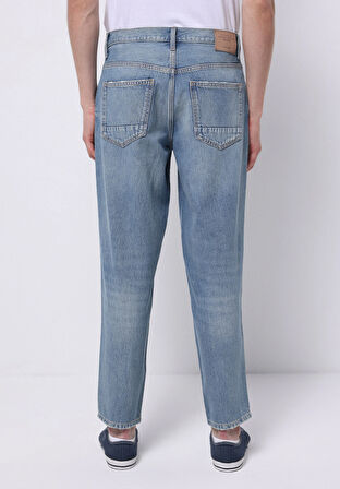 Balloon Fit   Erkek Light İndigo Denim Jean Pantolon