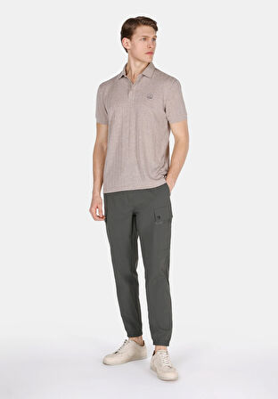 Regular Fit Polo Yaka Düz Erkek Gri Kısa Kol Tişört