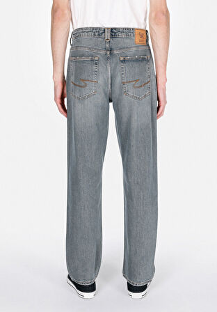 083 Retro Baggy Fit Orta Bel Düz Paça Erkek Yeşil Jean Pantolon Cl1074870