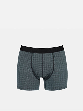 Modern Fit Baskılı Erkek Gri Boxer