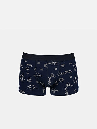 Modern Fit Baskılı Erkek Lacivert Boxer
