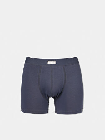 Modern Fit Düz Erkek Mavi Boxer