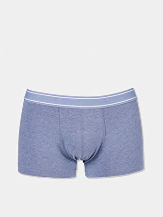 Modern Fit Düz Erkek Mavi Boxer