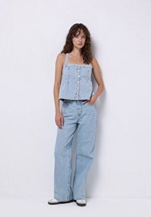 Regular Fit   Kadın Mavi Gömlek