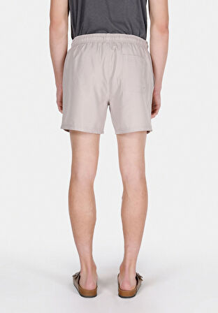 Slim Fit Düz Erkek Bej Deniz Şortu