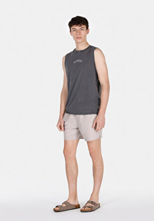 Slim Fit Düz Erkek Bej Deniz Şortu