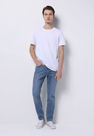 Straight Fit   Erkek Mavi Jean Pantolon