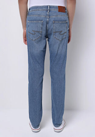 Straight Fit   Erkek Mavi Jean Pantolon