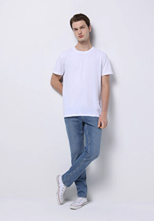 Straight Fit   Erkek Mavi Jean Pantolon