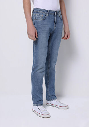 Straight Fit   Erkek Mavi Jean Pantolon