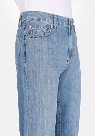 Loose Straight Fit   Erkek Mavi Jean Pantolon