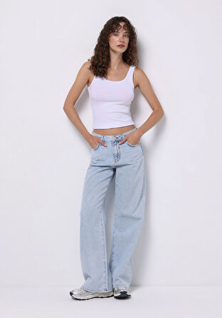 Regular Fit   Kadın İndigo Jean Pantolon