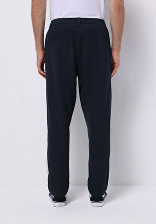 Regular Fit Orta Bel Düz Paça Erkek Lacivert  Pantolon