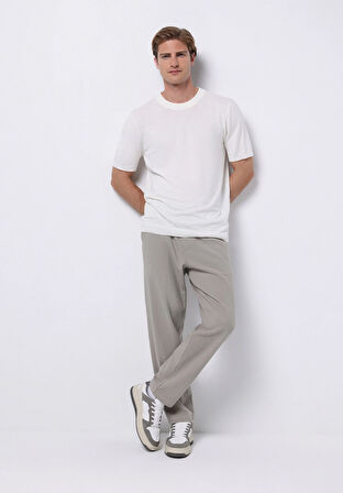 Regular Fit Orta Bel Düz Paça Erkek Taş  Pantolon