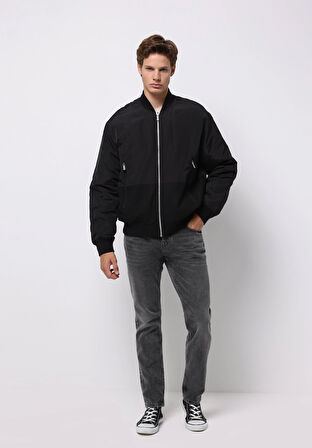 Regular Fit     Erkek Siyah Mont
