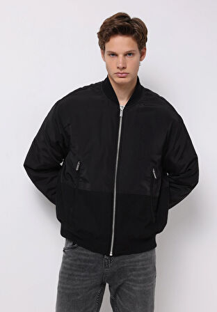 Regular Fit     Erkek Siyah Mont