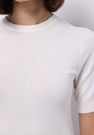 Slim Fit   Kadın Beyaz  Kazak