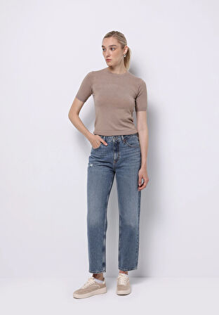 Slim Fit   Kadın Gri  Kazak