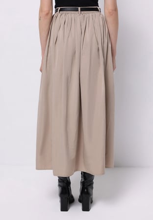 Maxi Length Düz  Kadın Kahverengi Etek