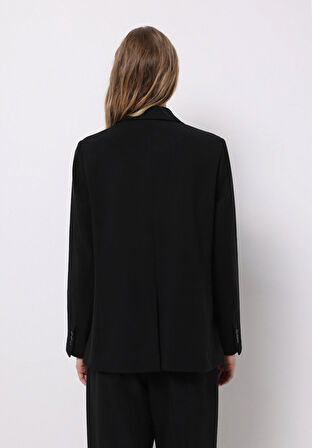 Regular Fit    Kadın Siyah Ceket