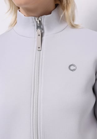 Regular Fit Dik Yaka Düz Kadın Gri Sweatshirt