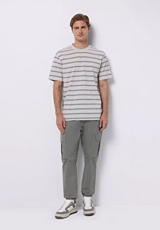 Cargo Fit Orta Bel Lastikli Paça Erkek Yeşil  Pantolon