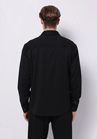 Regular Fit   Erkek Siyah Shacket