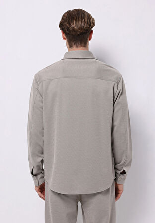 Regular Fit   Erkek Bej Shacket