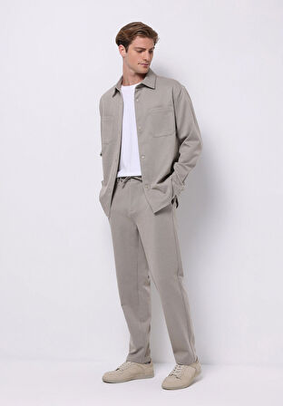 Regular Fit   Erkek Bej Shacket